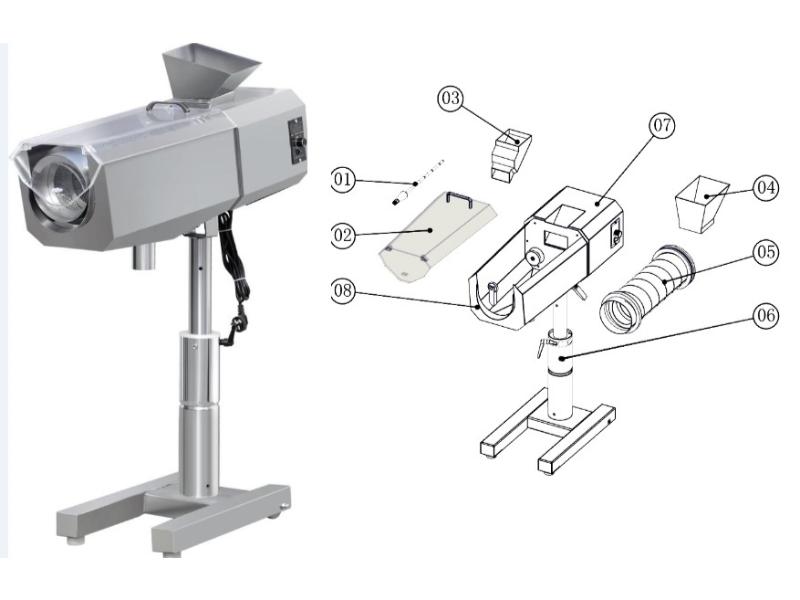 horizontal tablet de-duster main parts