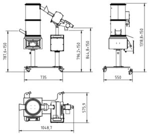 drawing of metal detector combined tablet de-duster